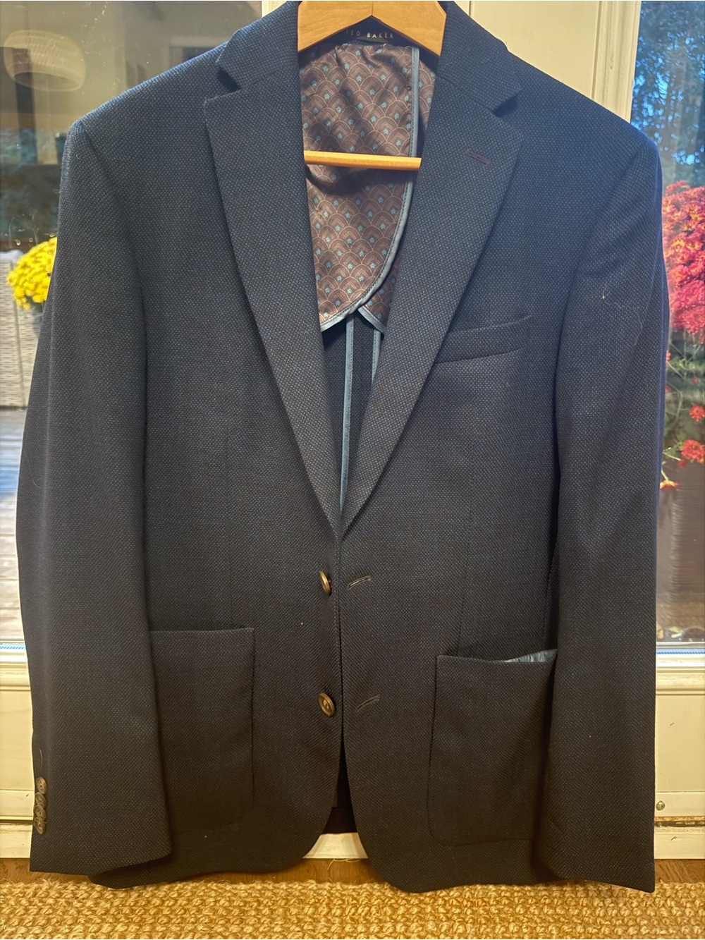 Ted Baker Dark Navy Two-Button Textured Sport Coat